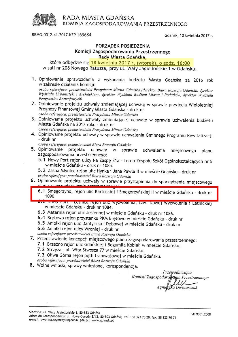 Porządek posiedzenia